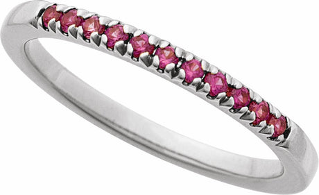 10K White Gold Lab-Grown Ruby Stackable Ring