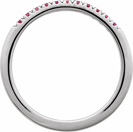 14K White Gold Natural Ruby Stackable Ring