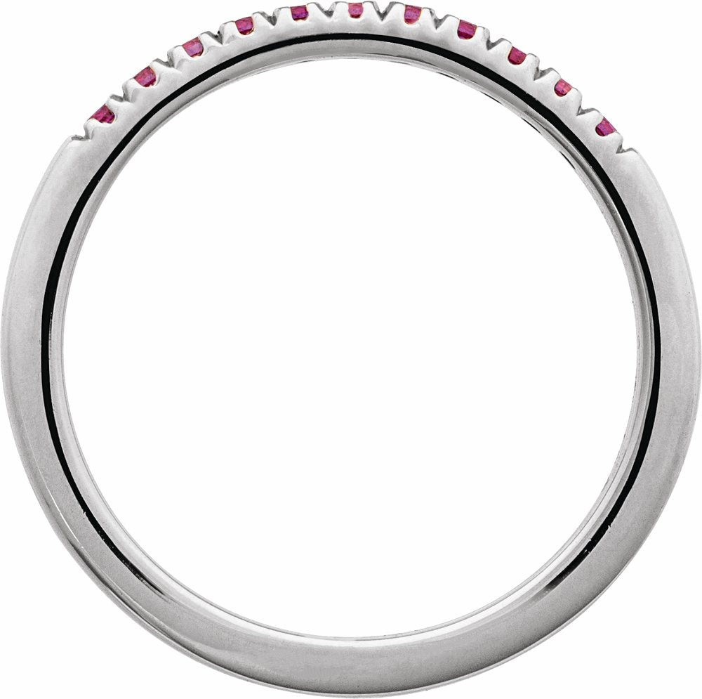 10K White Gold Lab-Grown Ruby Stackable Ring