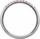 14K White Gold Lab-Grown Ruby Stackable Ring