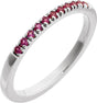 Sterling Silver Natural Ruby Stackable Ring