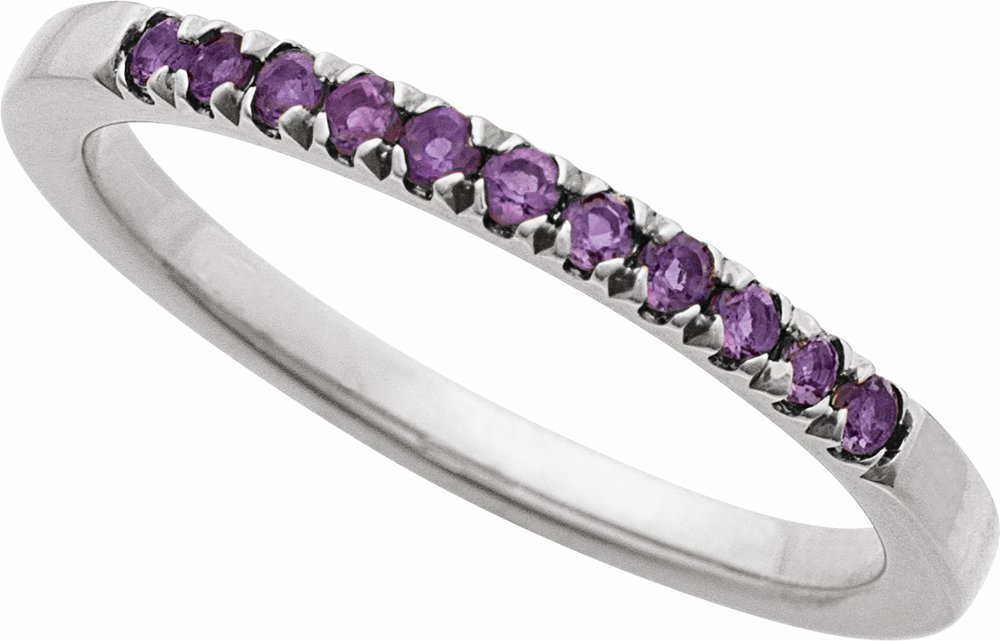 Sterling Silver Natural Amethyst Stackable Ring