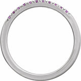 10K White Gold Natural Amethyst Stackable Ring
