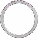 14K White Gold Natural Amethyst Stackable Ring