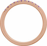 10K Rose Gold Natural Amethyst Stackable Ring