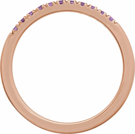 10K Rose Gold Natural Amethyst Stackable Ring