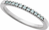 14K White Gold Natural Aquamarine Stackable Ring