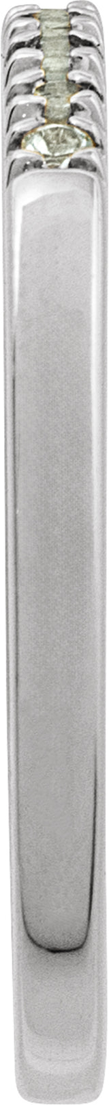 10K White Gold Natural Aquamarine Stackable Ring