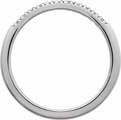 10K White Gold Natural Aquamarine Stackable Ring