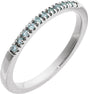 10K White Gold Natural Aquamarine Stackable Ring