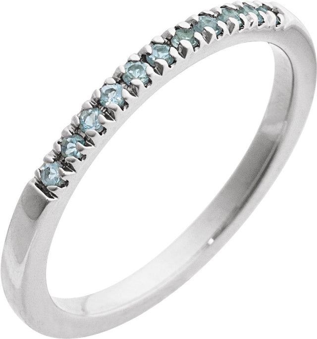 Sterling Silver Natural Aquamarine Stackable Ring