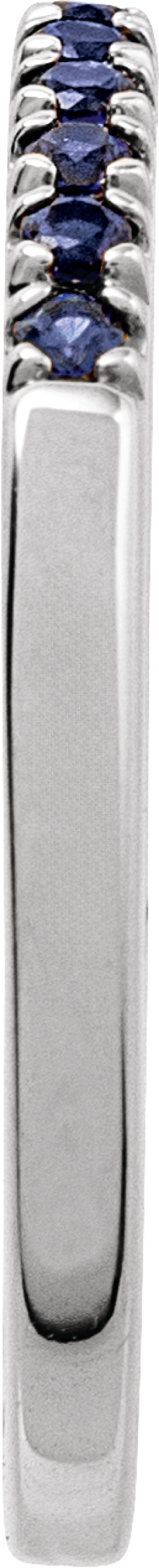 14K White Gold Natural Blue Sapphire Stackable Ring