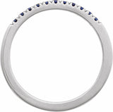 14K White Lab-Grown Blue Sapphire Stackable Ring