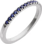 10K White Gold Lab-Grown Blue Sapphire Stackable Ring
