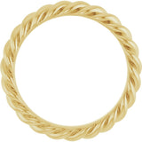 10K Yellow Gold 3.5 mm Skinny Rope Band Size 7