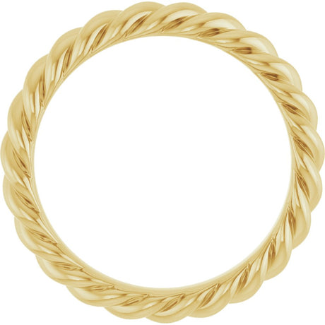 14K Yellow Gold 3.5 mm Skinny Rope Band Size 7