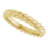 14K Yellow Gold 3.5 mm Skinny Rope Band Size 7