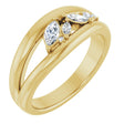 14K Yellow Gold 1/3 CTW Natural Diamond Negative Space Ring