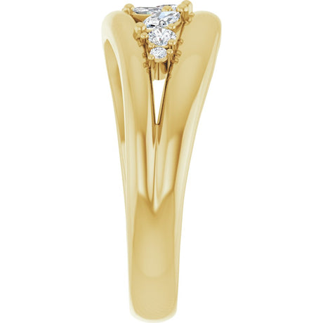 14K Yellow Gold 1/3 CTW Natural Diamond Negative Space Ring