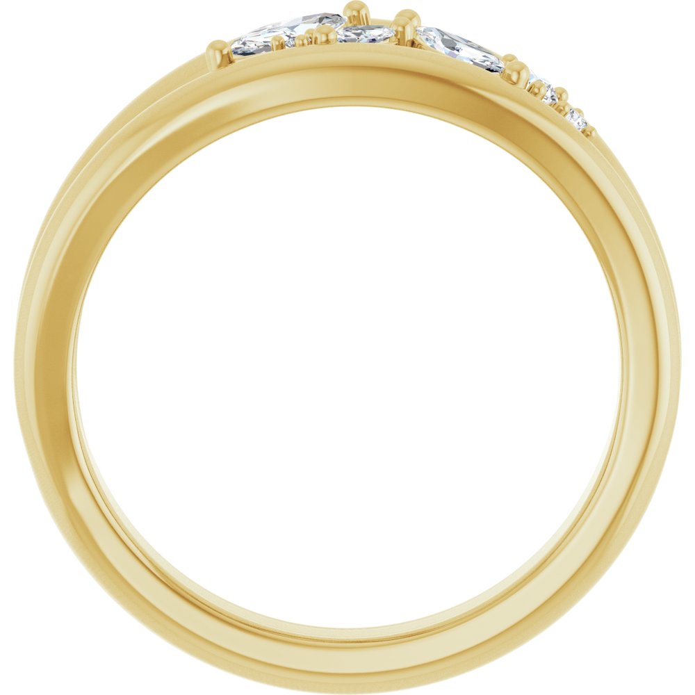 14K Yellow Gold 1/3 CTW Natural Diamond Negative Space Ring