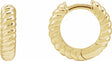 14K Yellow Gold Hinged Rope Hoop Earrings