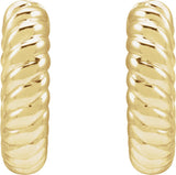 14K Yellow Hinged Rope Hoop Earrings