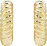 14K Yellow Gold Hinged Rope Hoop Earrings