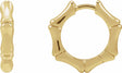 14K Yellow Hinged Bamboo 15.5 mm Hoop Earrings