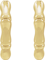 14K Yellow Hinged Bamboo 15.5 mm Hoop Earrings