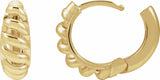 14K Yellow Rope Dome 12.9 mm Hoop Earrings