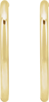 14K Yellow Tube 30 mm Hoop Earrings