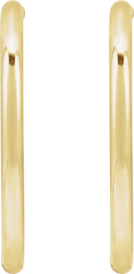 14K Yellow Tube 30 mm Hoop Earrings