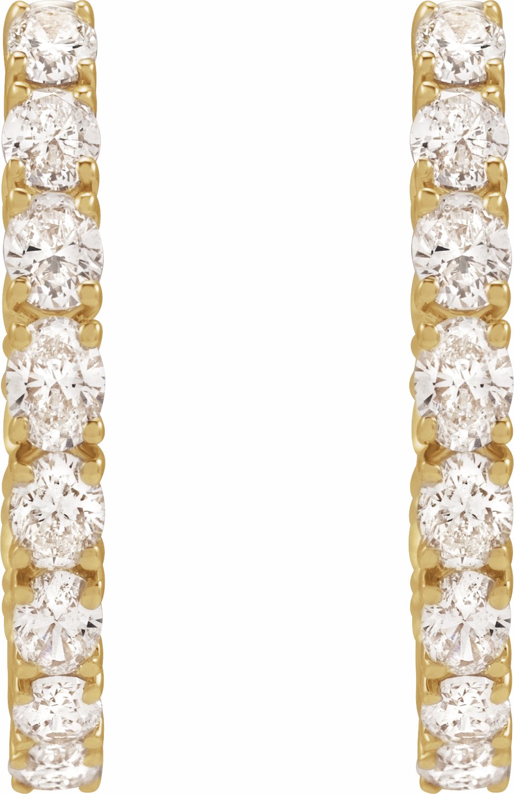 14K Yellow Gold 2 5/8 CTW Lab-Grown Diamond Inside-Outside 20.6 mm Hoop Earrings