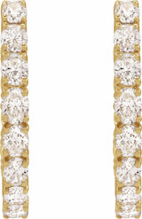 14K Yellow Gold 2 5/8 CTW Lab-Grown Diamond Inside-Outside 20.6 mm Hoop Earrings