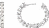 14K White Gold 2 1/5 CTW Lab-Grown Diamond Inside-Outside 19.7 mm Hoop Earrings