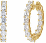 14K Yellow 3 CTW Natural Diamond Inside-Outside 21.2 mm Hoop Earrings