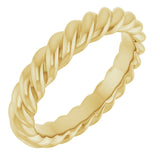 14K Yellow 3.5 mm Skinny Rope Band Size 5