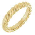 18K Yellow Gold 3.5 mm Skinny Rope Band Size 5.5