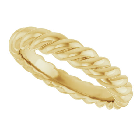 10K Yellow Gold 3.5 mm Skinny Rope Band Size 5.5