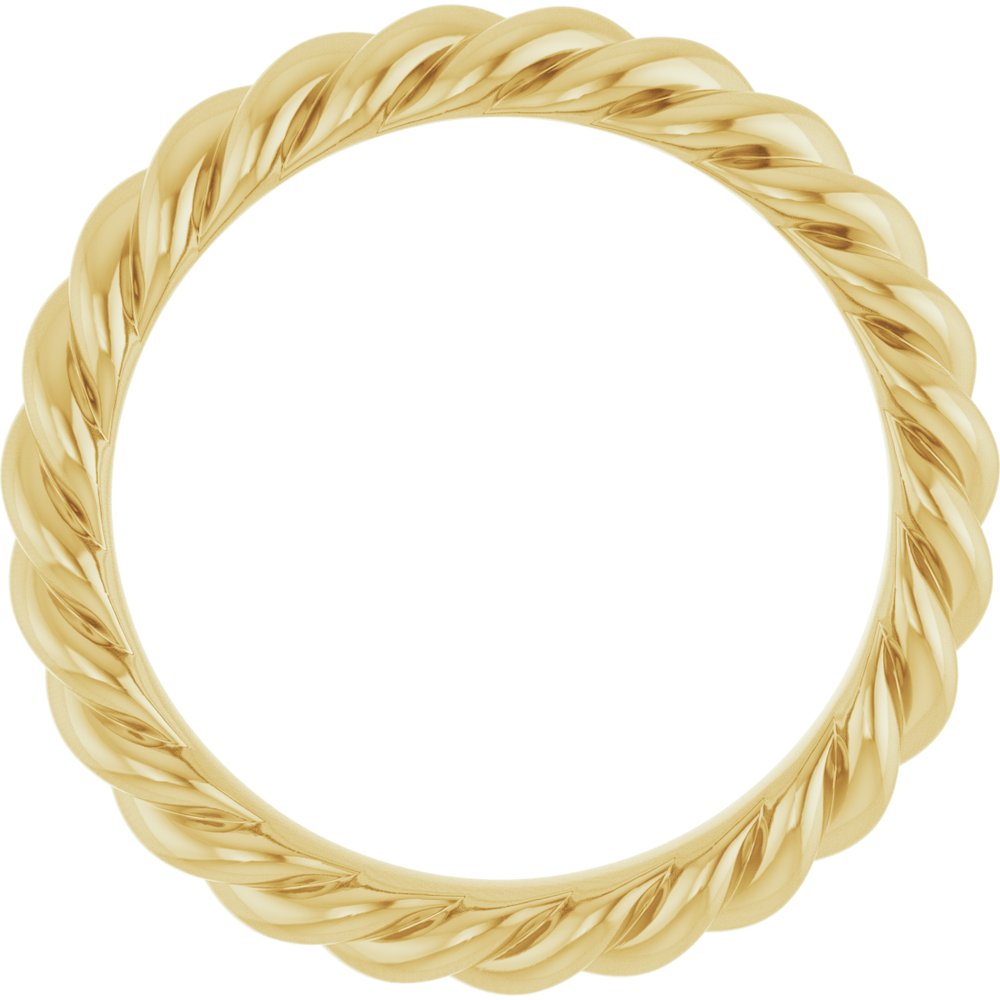 18K Yellow Gold 3.5 mm Skinny Rope Band Size 5.5