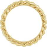 18K Yellow Gold 3.5 mm Skinny Rope Band Size 5.5