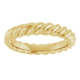 10K Yellow Gold 3.5 mm Skinny Rope Band Size 5.5