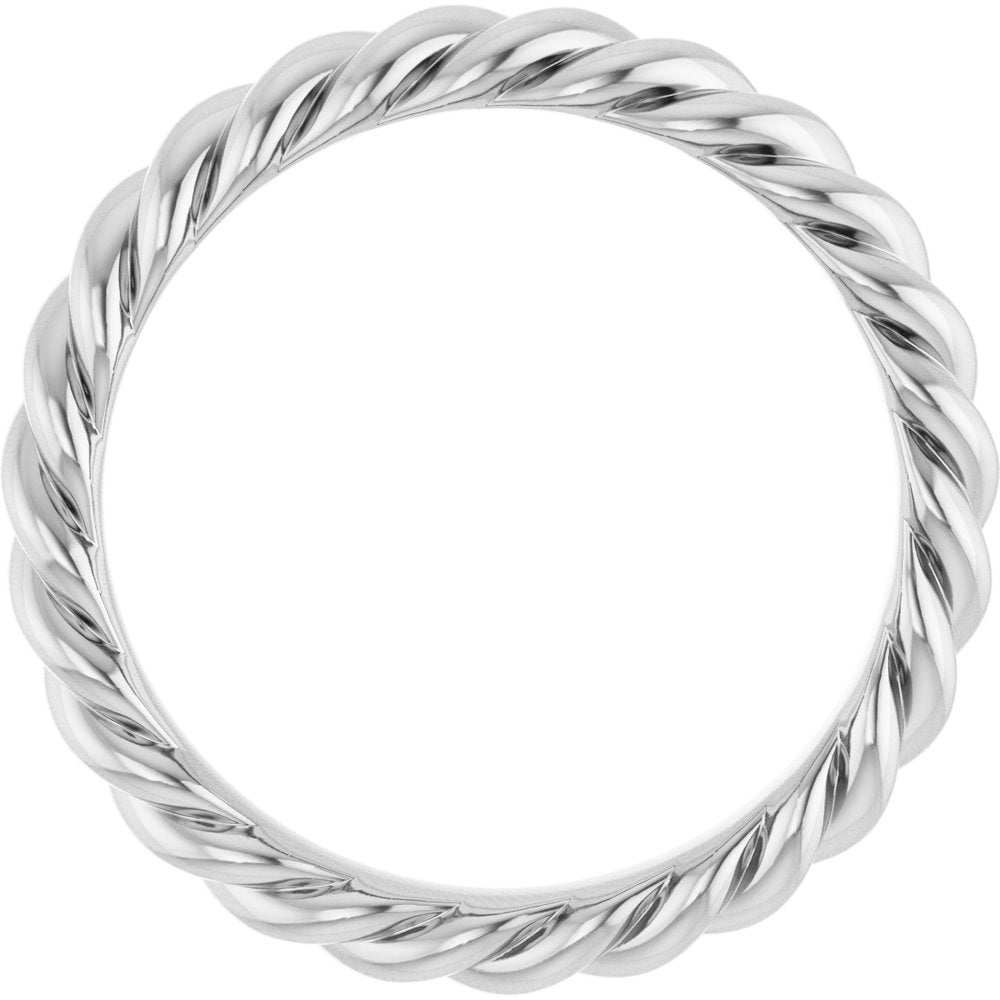 Sterling Silver 3.5 mm Skinny Rope Band Size 7.5