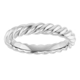 Sterling Silver 3.5 mm Skinny Rope Band Size 7.5