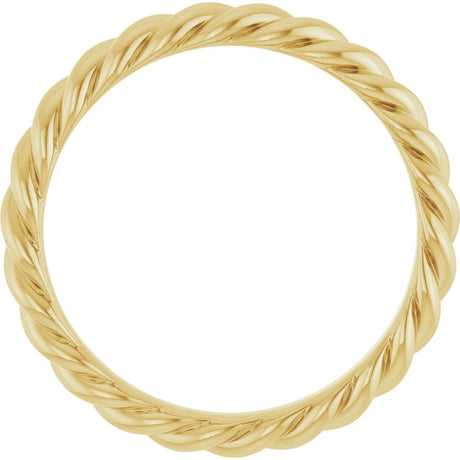 14K Yellow Gold 3.5 mm Skinny Rope Band Size 10