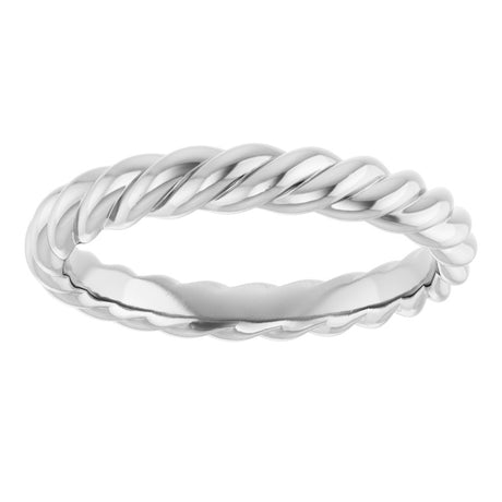 14K White Gold 3.5 mm Skinny Rope Band Size 10