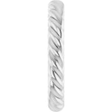 14K White Gold 3.5 mm Skinny Rope Band Size 10
