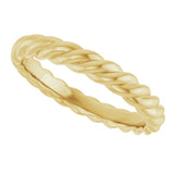 14K Yellow Gold 3.5 mm Skinny Rope Band Size 10