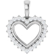 14K White Gold 1/3 CTW Natural Diamond Heart Pendant