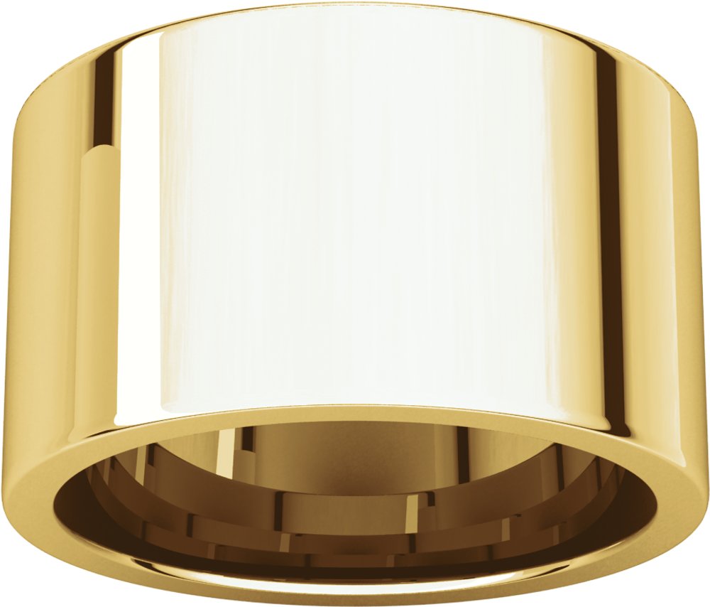 14K Yellow Gold 13 mm Comfort-Fit Flat Band Size 8.5